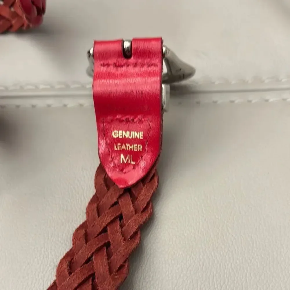 Ribco Braided Leather Belt with Silver Buckle